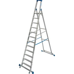 Stabilo Stufen-Stehleiter, fahrbar mit Traverse 12 Stufen