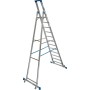 Stabilo Stufen-Stehleiter, fahrbar mit Traverse 12 Stufen