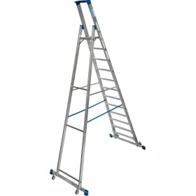 Stabilo Stufen-Stehleiter, fahrbar mit Traverse 12 Stufen