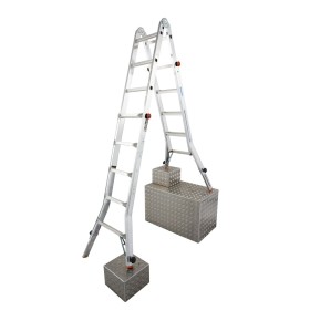 TeleVario Sprossen-Gelenk-Teleskopleiter mit 4 Holmverlängerungen 4 x 5 Sprossen