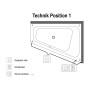Villeroy & Boch Loop & Friends Square Eckbadewanne 175 x 135 cm, rechts, Airpool Entry, Technik Position 1