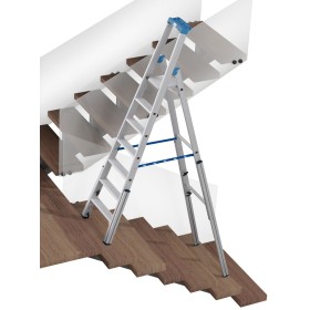 STABILO Teleskop-Stufen-StehLeiter, 7 Stufen
