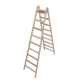 Sprossen-Doppelleiter (Holz) 2x9 Sprossen