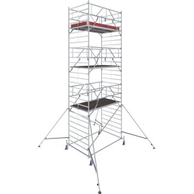 Échafaudage roulant en aluminium STABILO®, Série 50, Longueur de plate-forme 2,50 m, Hauteur de travail 6,40 m