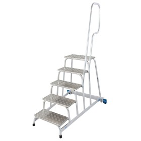 Marchepied de montage mobile 5 marches avec poignée d'accès