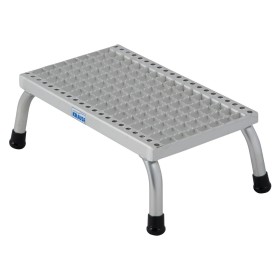 Marchepied de montage STABILO avec marches en grille en aluminium 1 marche