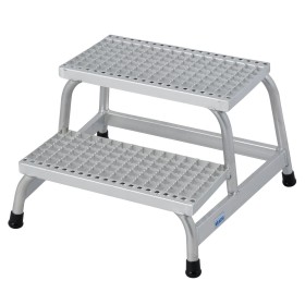 Marchepied de montage STABILO avec marches en grille en aluminium 2 marches