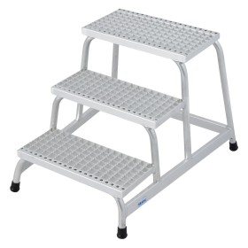 Marchepied de montage STABILO avec marches en treillis en aluminium 3 marches