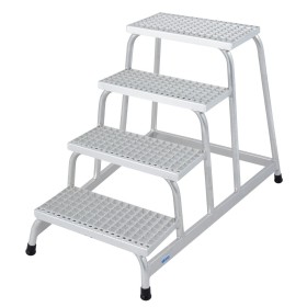 Marchepied de montage STABILO avec marches en treillis en aluminium 4 marches