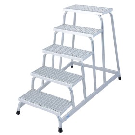 Marchepied de montage STABILO avec marches en grille en aluminium 5 marches