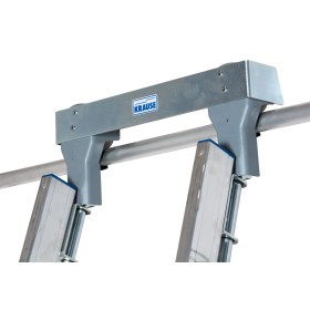 Système de tête pour étagère sur rail rond en aluminium