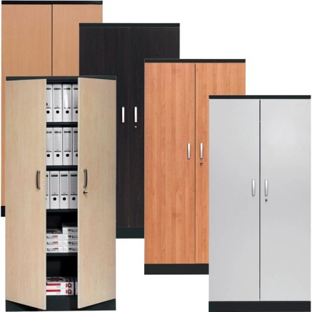 Wolfstahl Büro Stahlschrank - Aktenschrank Tiefschwarz abschliessbar 92x42x195cm, aufgebaut