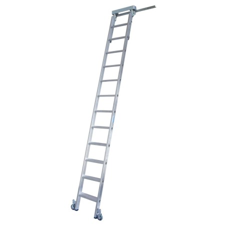 Stufen-RegalLeiter für T-Schienenanlage, 12 Stufen