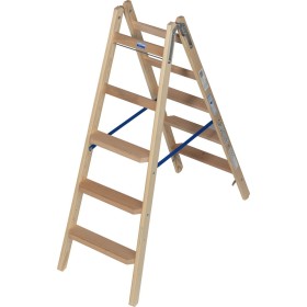 Holz Stufen/Sprossen Doppelleiter 2x5 Stufen