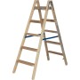 Holz Stufen/Sprossen Doppelleiter 2x5 Stufen