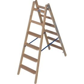 Holz Stufen/Sprossen Doppelleiter 2x6 Stufen