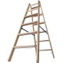 Holz Stufen/Sprossen Doppelleiter 2x6 Stufen