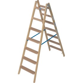 Holz Stufen/Sprossen Doppelleiter 2x7 Stufen