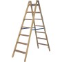 Holz Stufen/Sprossen Doppelleiter 2x7 Stufen