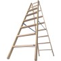 Holz Stufen/Sprossen Doppelleiter 2x8 Stufen