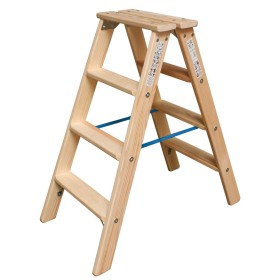 STABILO Stufen-DoppelLeiter Holz, 2x4 Stufen