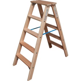 STABILO Stufen-DoppelLeiter Holz, 2x5 Stufen