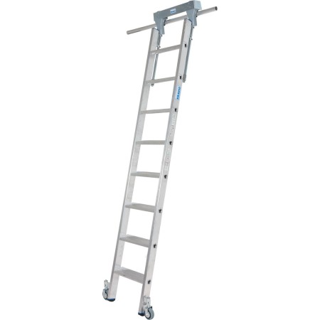 Stufen-RegalLeiter für Rundrohr-Schienenanlage, 8 Stufen