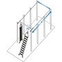 Stufen-RegalLeiter für Doppelregal mit Rundrohr-Schienenanlage, 9 Stufen