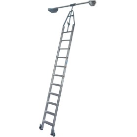 Échelle-échelle pour double étagère avec système de rails tubulaires, 11 marches