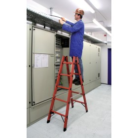 Vollkunststoff Sprossen-DoppelLeiter, 2x5 Sprossen