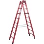 Vollkunststoff Sprossen-DoppelLeiter, 2x8 Sprossen
