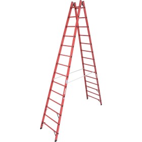 Vollkunststoff Sprossen-DoppelLeiter, 2x14 Sprossen