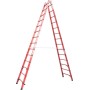 Vollkunststoff Sprossen-DoppelLeiter, 2x14 Sprossen