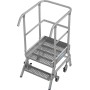 Stabilo Podestleiter fahrbar, einseitig begehbar,  Profilrost mit R13-Stufen, 2 Stufen