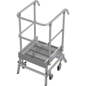 Stabilo Podestleiter fahrbar, einseitig begehbar,  Profilrost mit R13-Stufen, 2 Stufen