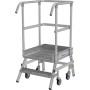 Stabilo Podestleiter fahrbar, einseitig begehbar,  Profilrost mit R13-Stufen, 2 Stufen