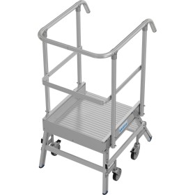 STABILO PodestLeiter fahrbar, einseitig begehbar, 2 Stufen inklusive Plattform