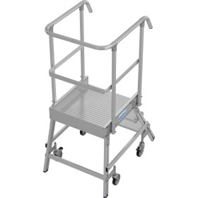 STABILO PodestLeiter fahrbar, einseitig begehbar, 3 Stufen inklusive Plattform