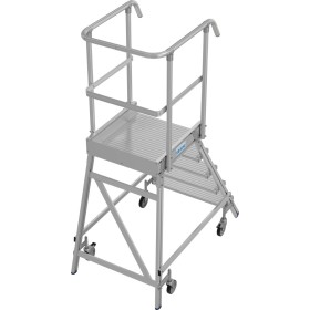 STABILO PodestLeiter fahrbar, einseitig begehbar, 5 Stufen inklusive Plattform
