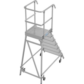 STABILO PodestLeiter fahrbar, einseitig begehbar, 7 Stufen inklusive Plattform