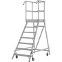 STABILO PodestLeiter fahrbar, einseitig begehbar, 7 Stufen inklusive Plattform