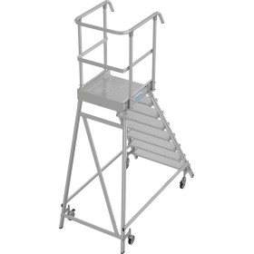 STABILO PodestLeiter fahrbar, einseitig begehbar, 8 Stufen inklusive Plattform