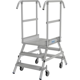 Stabilo Podestleiter fahrbar, beidseitig begehbar, 2 x 3 Sprossen inklusive Plattform
