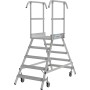 Stabilo Podestleiter fahrbar, beidseitig begehbar, 2 x 5 Stufen inklusive Plattform