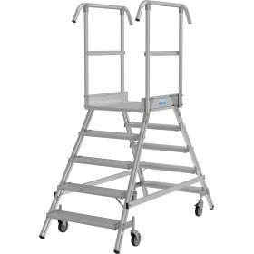 Stabilo Podestleiter fahrbar, beidseitig begehbar, 2 x 5 Stufen inklusive Plattform
