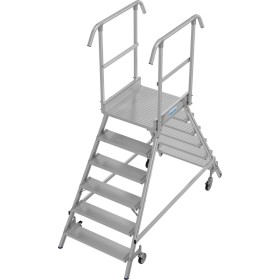 Stabilo Podestleiter fahrbar, beidseitig begehbar, 2 x 6 Stufen inklusive Plattform