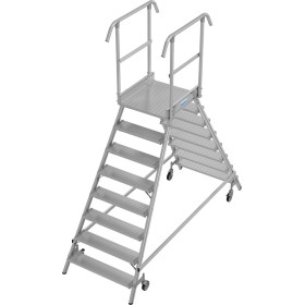 Stabilo Podestleiter fahrbar, beidseitig begehbar, 2 x 8 Stufen inklusive Plattform