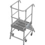 Stabilo Podestleiter fahrbar, einseitig begehbar,  Profilrost mit R13-Stufen, 3 Stufen