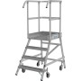 Stabilo Podestleiter fahrbar, einseitig begehbar,  Profilrost mit R13-Stufen, 4 Stufen