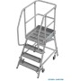 Stabilo Podestleiter fahrbar, einseitig begehbar,  Profilrost mit R13-Stufen, 4 Stufen